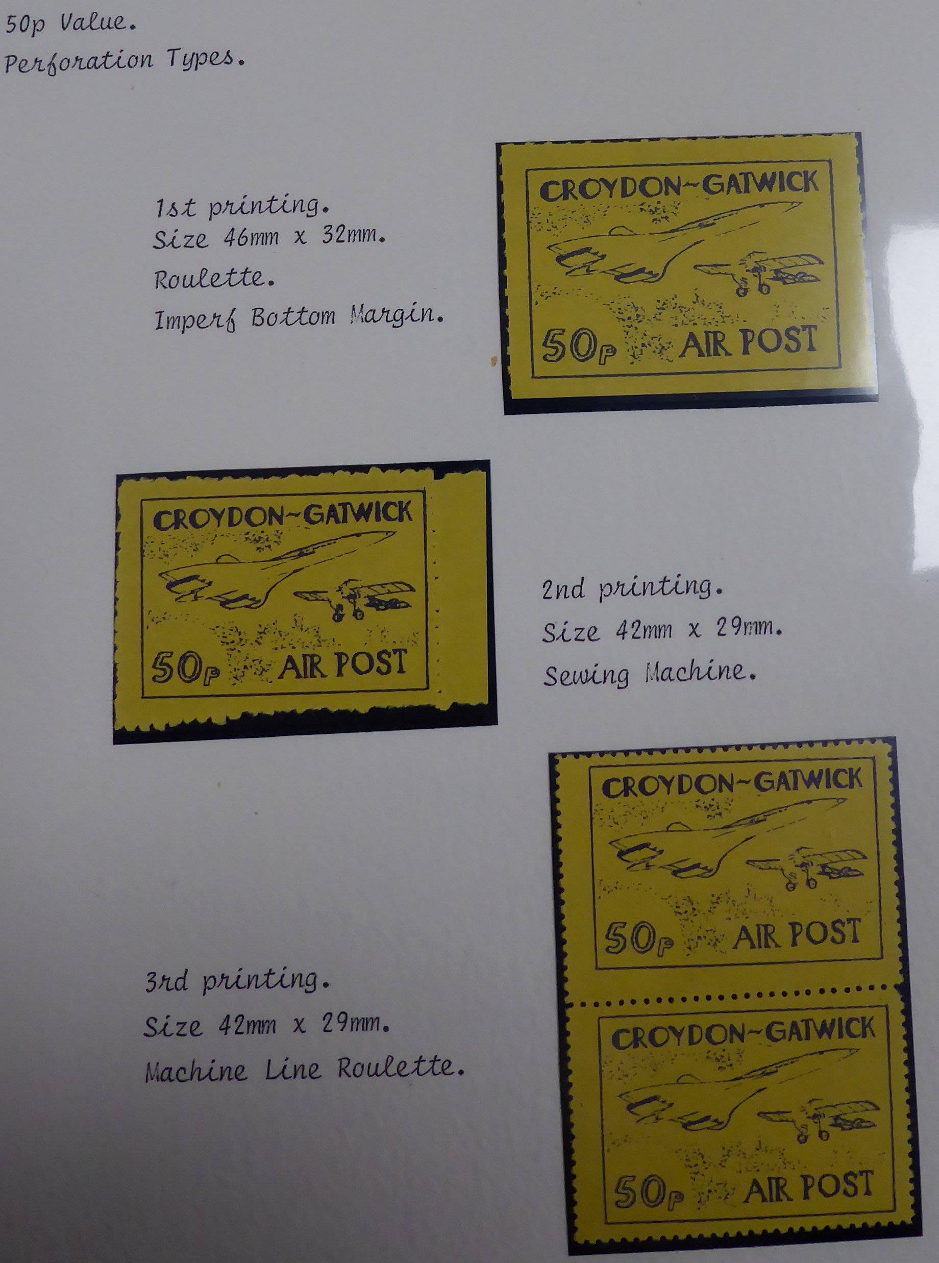 Croydon Gatwick Strike Post Stamps 1971 50p Concorde issue ex Brian Asquith collection